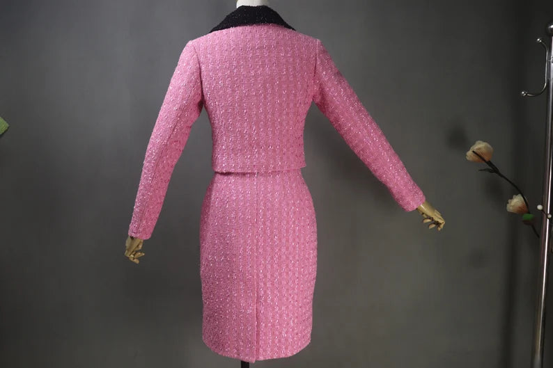 Women Custom made Hot Pink Vintage Style Tweed Suit – Fashion Pioneer