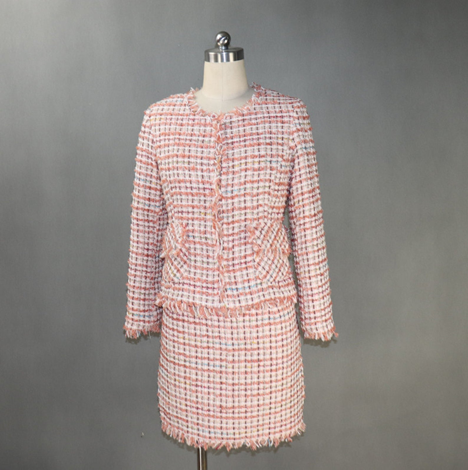 Womens Checked Tassel Jacket Coat Blazer+Shorts/Skirts  UK CUSTOMER SERVICE!   Womens Checked Tassel Jacket Coat Blazer + Shorts /Skirts, All of our suits can be made with a Skirt or a pair of Shorts or Trousers. Can worn for all suitable occasion like ceremony , inauguration ,winter  and autumn. Dry cleaning and no machine washable.