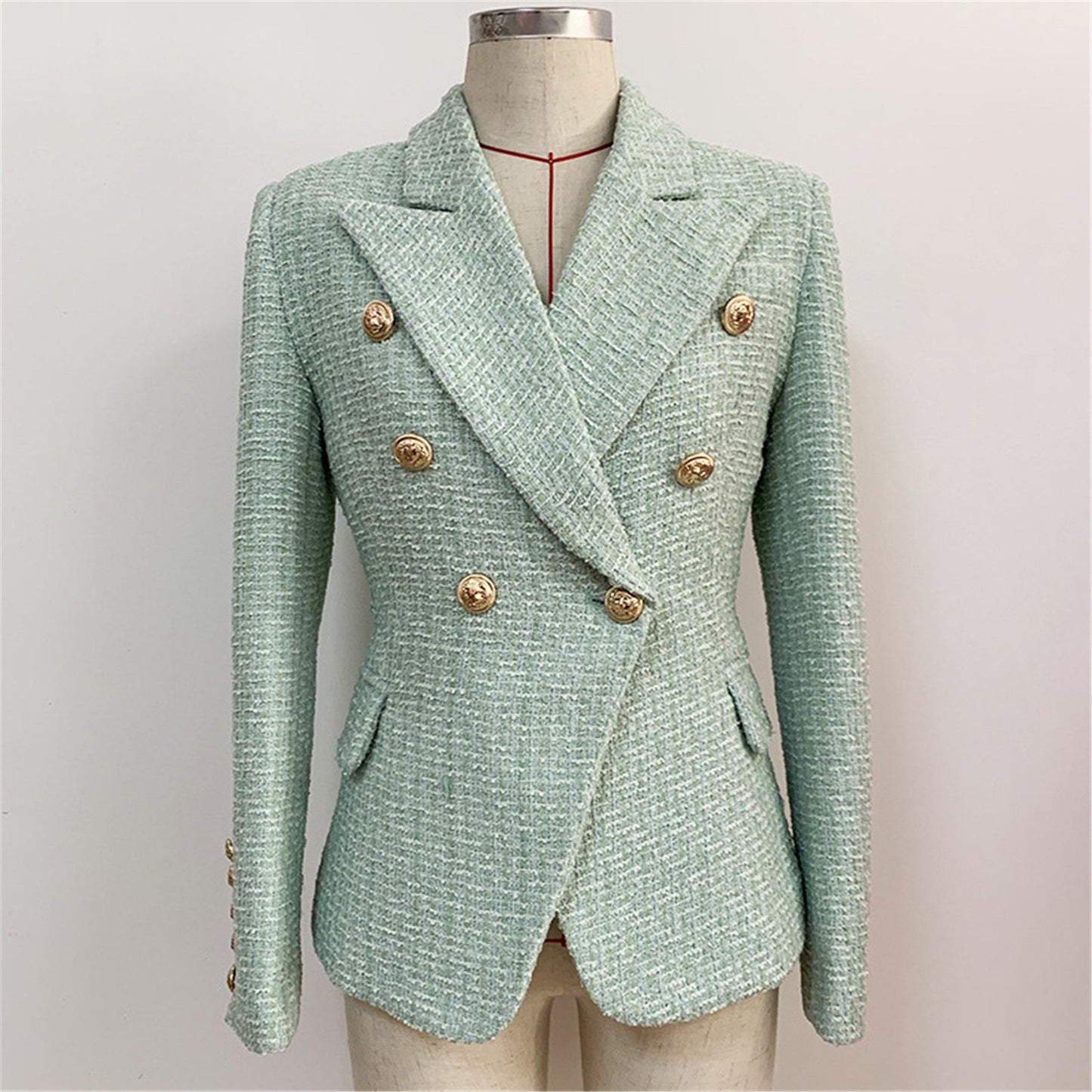 Women's Sequin Designer Inspired Metal Mint Green Tweed Blazer  UK CUSTOMER SERVICE! Women's sequin Designer Inspired Metal Mint Green Tweed Blazer - Finished off with statement sequin design all over and  pockets, this blazer is the ultimate festive power suit. Fully lined , long sleeves and buttons.  A great proposition for an evening out. Sequin blazer. We want you to be happy with our products! For the best fit, please refer to the detailed table of our sizes,