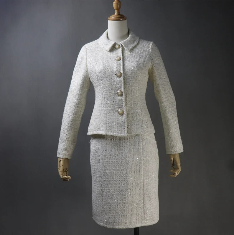 Women's Hand Made Vintage Style Light Beige Tweed Jacket Coat Blazer  UK CUSTOMER SERVICE!  Women's Hand Made Vintage Style Light Beige Tweed Jacket Coat Blazer -  Suits and Coat have unique style. We offer Shorts, Skirts, Trousers for the suit. Our tailor will make as per customer requirement like with pocket, sleeveless, without pocket etc.