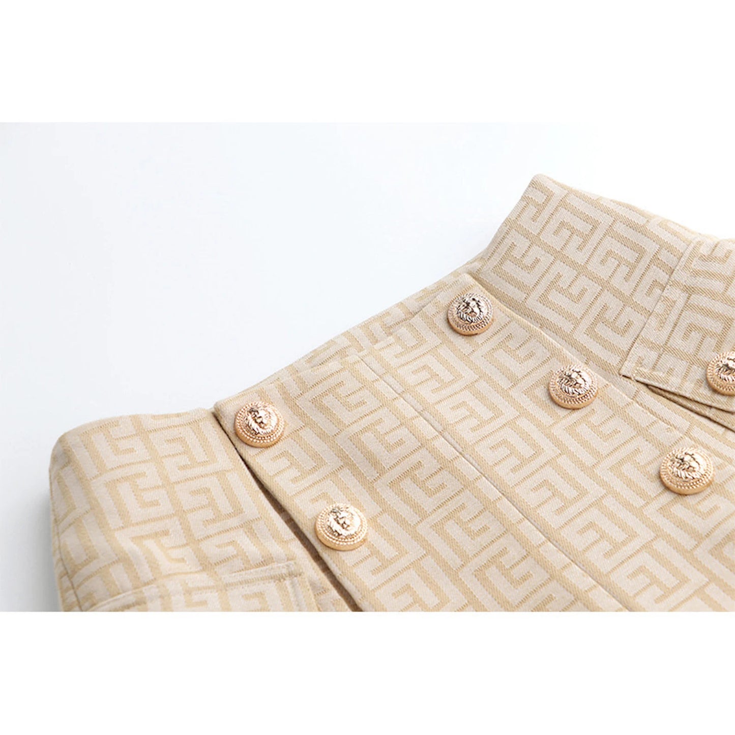 Women's Maze Pattern Cropped Top + High Waist Shorts