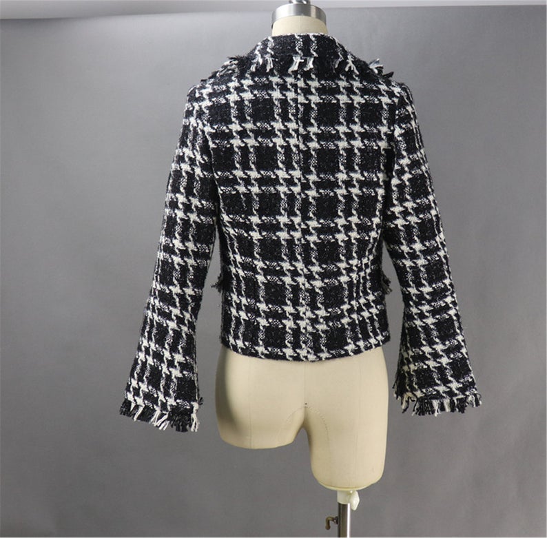 CUSTOM MADE for women Sparkle Thread Tassel Tweed Jacket Coat   UK CUSTOMER SERVICE!   CUSTOM MADE for women Sparkle Thread Tassel Tweed Jacket Coat  - Coat can worn for winter season, feel more comfort and warm during cool days. Front pockets with buttons.  Made of high quality material. Super soft and lightweight, comfortable and skin-friendly, keep you warm in cold weather.