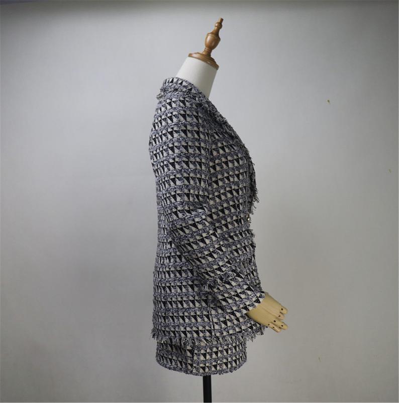 Women CUSTOM MADE Houndstooth Tweed Tassel Fringe Jacket Coat Blazer+ Skirts   UK CUSTOMER SERVICE!  All of our suits can be made with a Skirt or a pair of Shorts or Trousers.  All items are made to order with very experienced tailors. Please advise your height, weight and body measurements ( Bust, shoulder, Sleeves, Waist and Length etc). Our tailors will make the order for you!  Materials: tweed