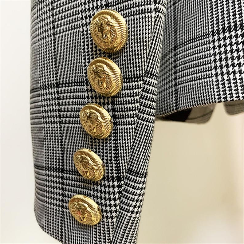 Women's Designer Inspired Hound tooth Cotton Blend Fitted Blazer Coat  UK CUSTOMER SERVICE!   Top Quality Latest Design Quick tracking Delivery UK Customer Service and Return Address