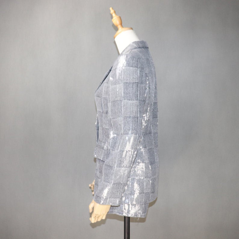 Women's Designer Inspired CUSTOM MADE Pearl Sequined Jacket Coat Blazer+Shorts/Skirts