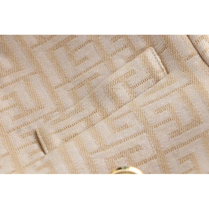 Women's  Maze Fit Pattern Blazer Jacket Beige/Light Brown - Unique style of Maze Fit Pattern Blazer look light and elegant. This beige color blazer is an essential piece for your spring/summer collection. It can go with a maxi dress for a chilly spring morning for your casual look. Also can go with a pair of trousers for your daily office wear.