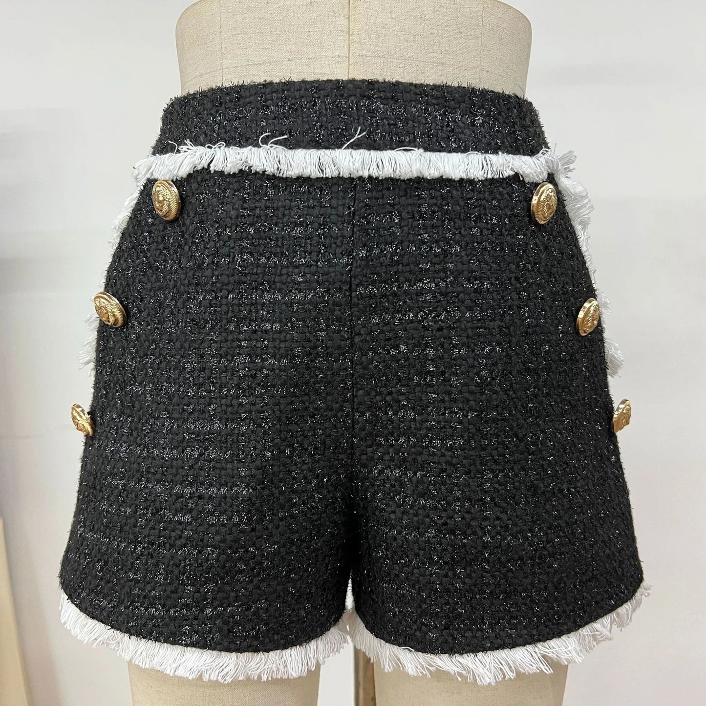 White Threads Tassel Fringe Belted  Tweed  Sparkle Blazer Coat + Shorts Suit Black Piece Set Comfort and unique design Elegant suit is made of high quality fabric that is soft, comfortable, and long-lasting. Tweed   Girls. Checks are popular right now. You'll adore this pink pleated skirt. Dress cute in our girls' skirts.