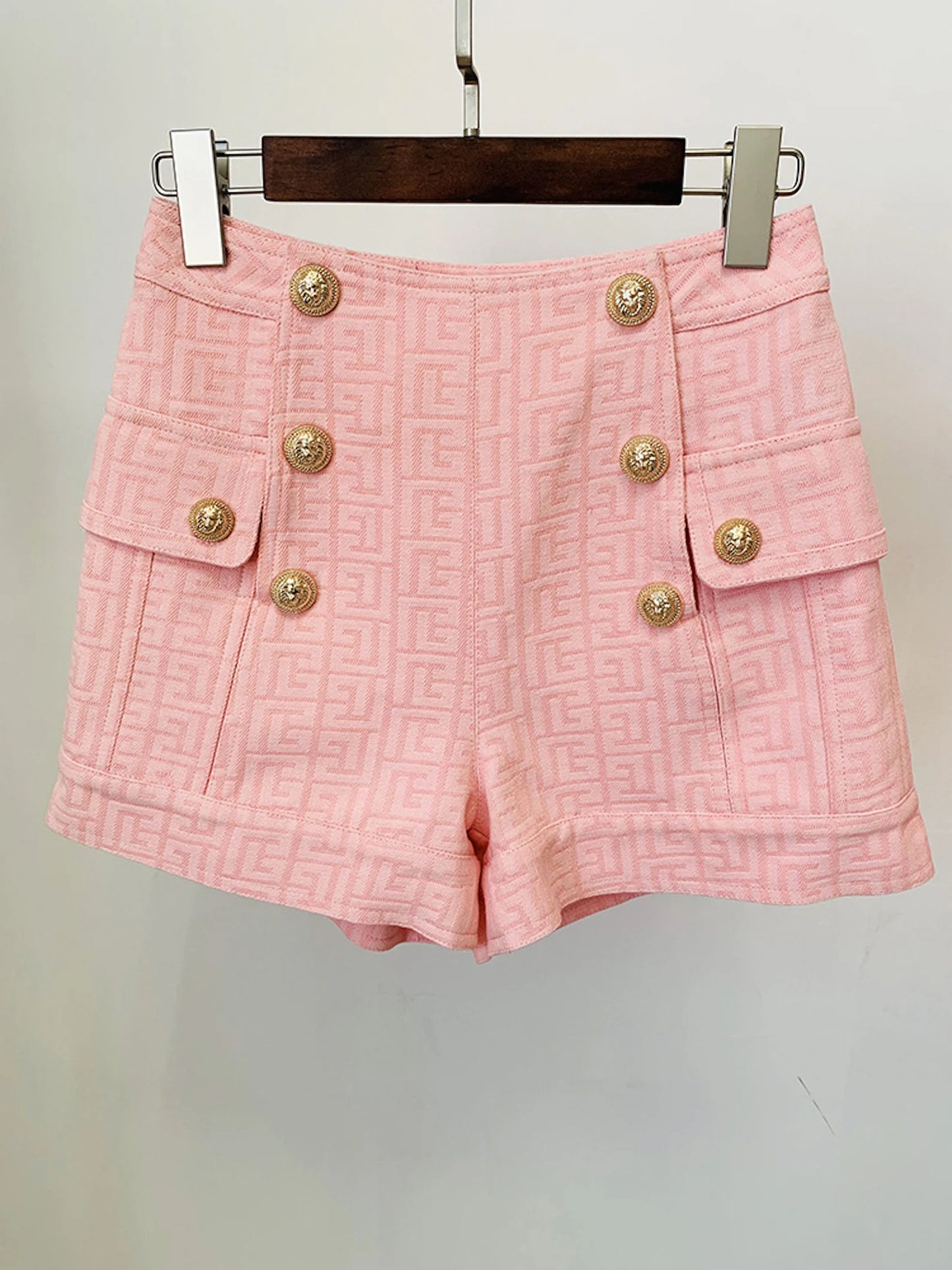Pink Maze Pattern Short Aviator Bomber Jacket + High Waist Shorts Suit For Ladies - Forerunner in Fashion Enjoy your Spring and Summer season! Put on a lovely attire this Spring. Warm up while projecting a sexy image! One should be in your wardrobe because it emphasises your curves and gives you a confident appearance. Having a strong sweater game is usually a smart idea. 