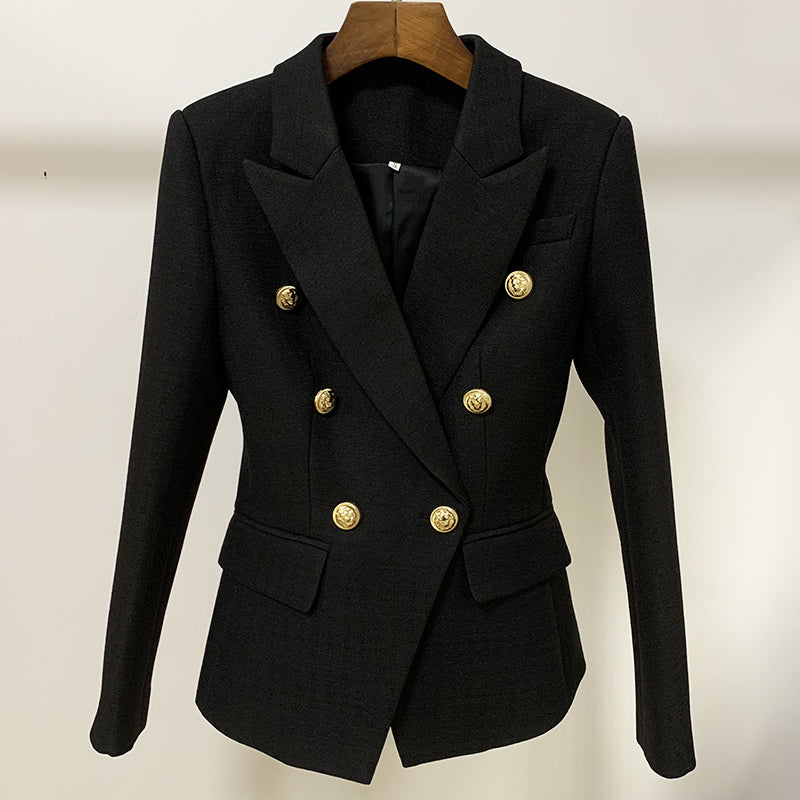 Women Blazer Classic Lion Buttons Double Breasted Slim Fitting Golden Buttons Blazer Jacket UK RETURN ADDRESS AND UK CUSTOMER SERVICE! Women Blazer Classic Lion Buttons Double Breasted Slim Fitting Golden Buttons Blazer Jacket - it is popular blazer from our store. Hang dry and low temperature ironing. Hand wash; Do not bleach. Lining : Polyester,  Fastening: Button, Slim, Long Sleeve,2 Buttons front fastening, Long sleeve, Delicate workmanship, decent and attractive. 
